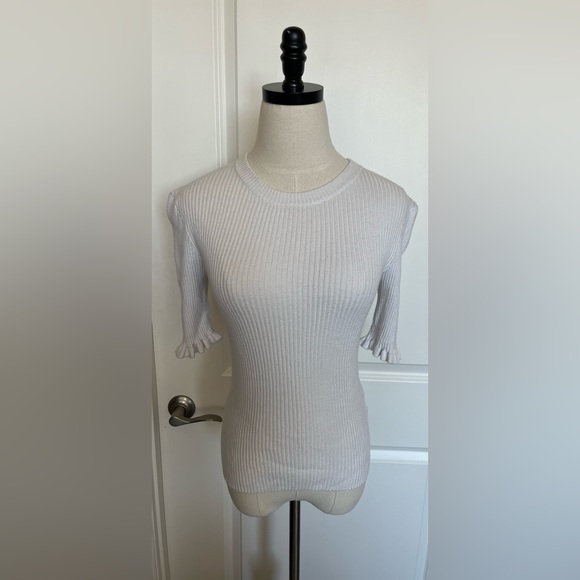 Princess Highway Crewneck Ruffle Sweater in White - Picture 2 of 10